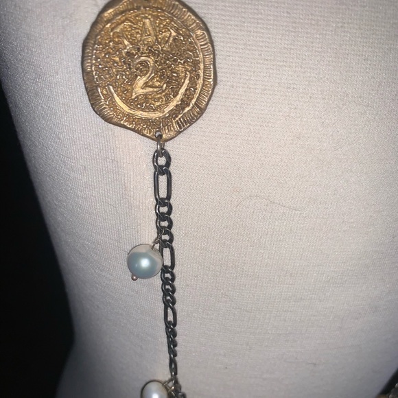 Vintage Roman Coin Costume Boho Necklace - Picture 3 of 5